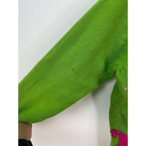 Heirloom Collectibles Christmas Collection Green Snowmen Ugly Sweater Size M - Picture 5 of 7